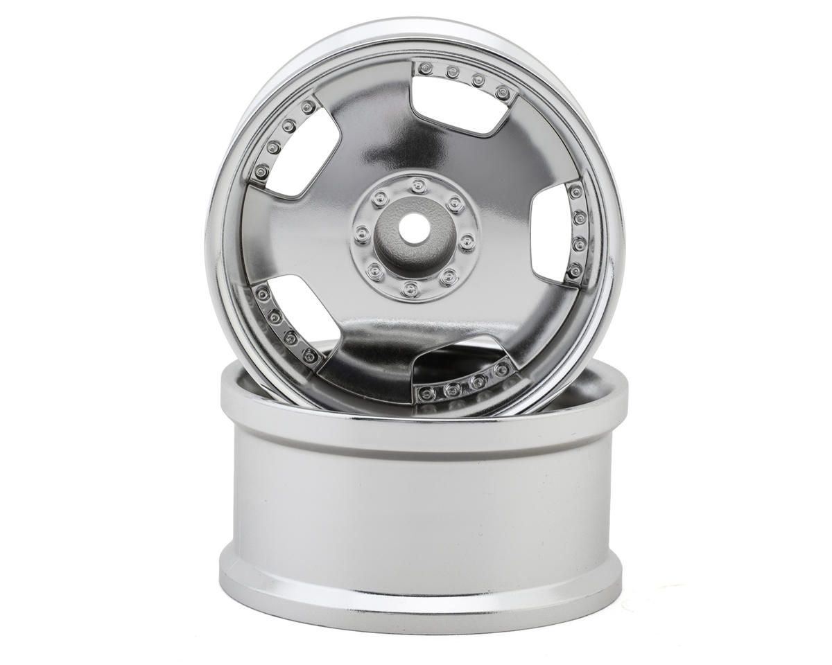 HG-20218 Hayashi Garage Euro VIP Dish Style 1/10 Drift Wheels (Silver) (2) (8mm Offset) w/12mm Hex