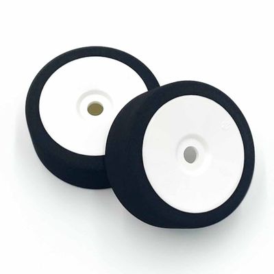BXRC8022 BSR Racing 1/8 Pre-Mounted GT Foam Tires (White) (2) (Gold) w/17mm Hex