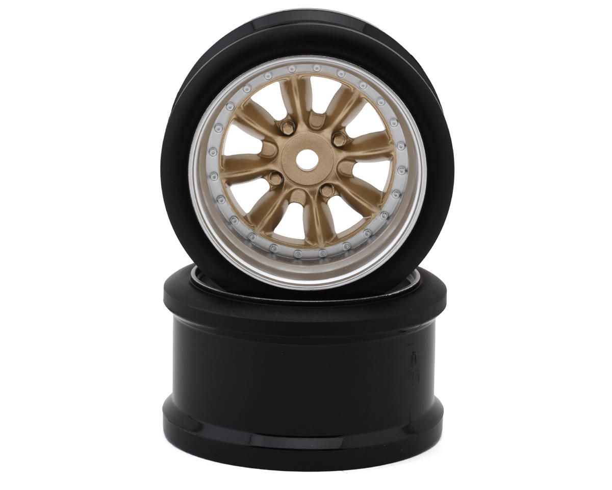 HG-20316 Hayashi Garage Pana 8-Spoke Multipiece Style 1/10 Drift Wheels (Gold) (2) (6mm Offset) w/12mm Hex