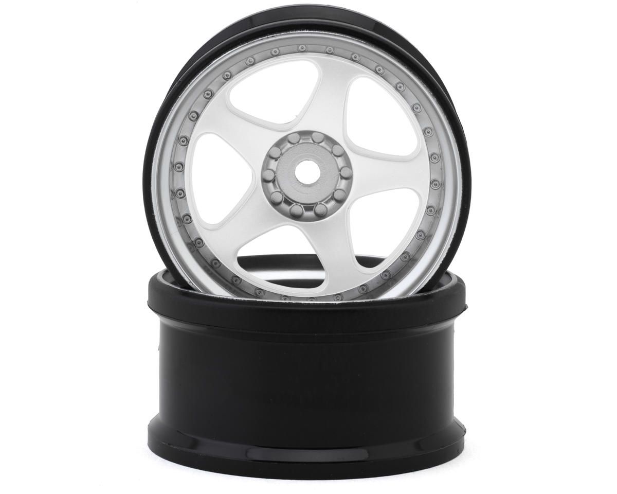 HG-20146 Hayashi Garage NIZ 5-Spoke Multipiece Style 1/10 Drift Wheels (White) (2) (6mm Offset) w/12mm Hex