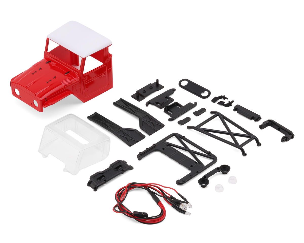 IR40-24RD Injora SCX24 IR40-24 Half Truck Pre-Painted Body Set (Red) (133mm Wheelbase) w/Bed Rack &amp; LED Lights