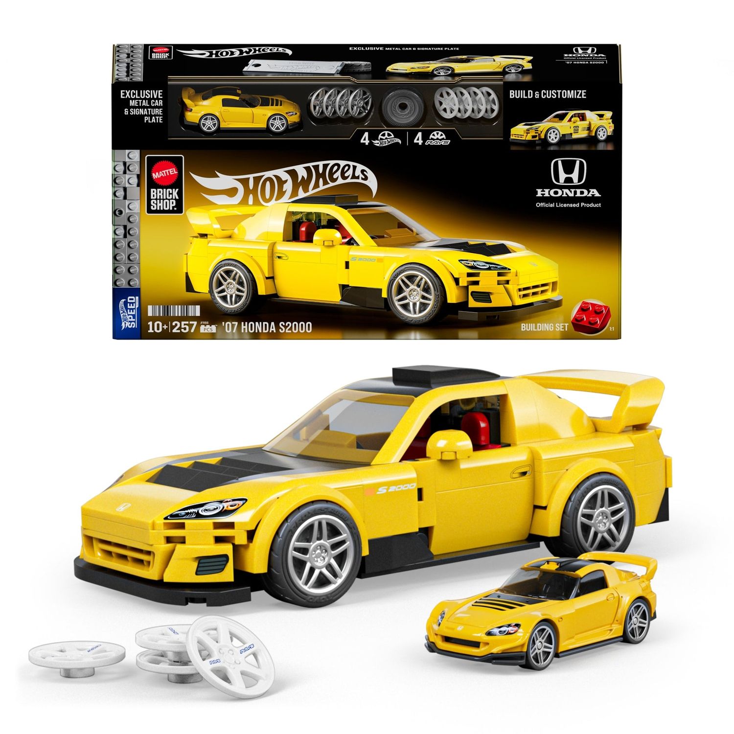 MTTJFR88 Mattel Brick Shop™ Hot Wheels® '07 Honda® S2000® Set w/Die-Cast Honda® S2000®