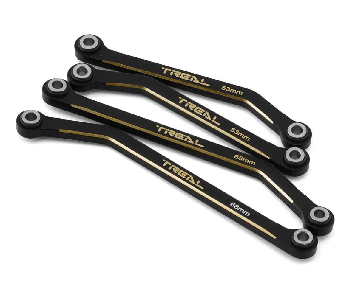 X003SDIAVD Treal Hobby Brass High Clearance Lower Suspension Links for Traxxas TRX-4M (Black) (4) (27.3g)