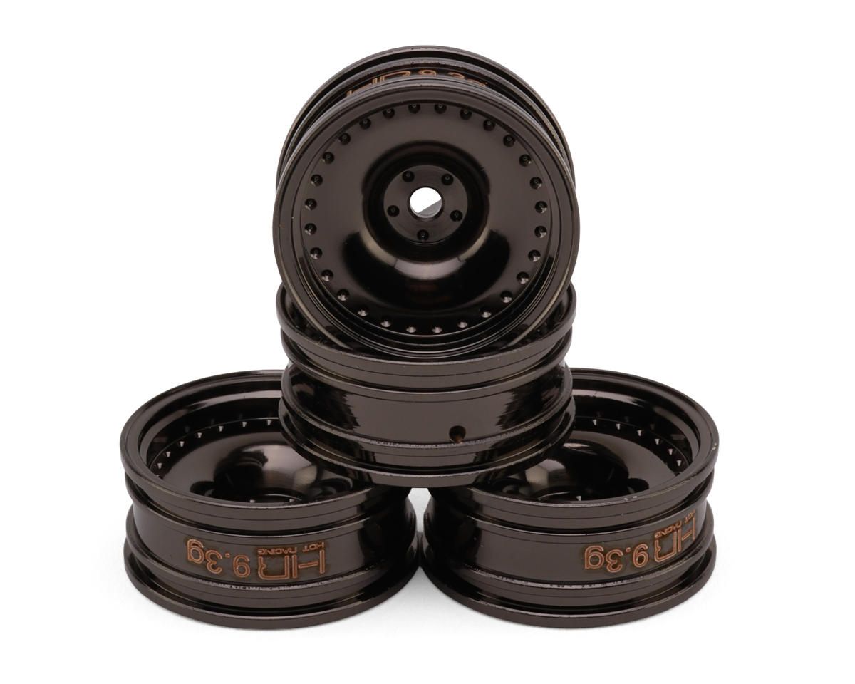 SXTY919H01 Hot Racing Axial SCX30 0.7" Brass Crawler Wheels (Black Chrome) (4) (9.3g ea)