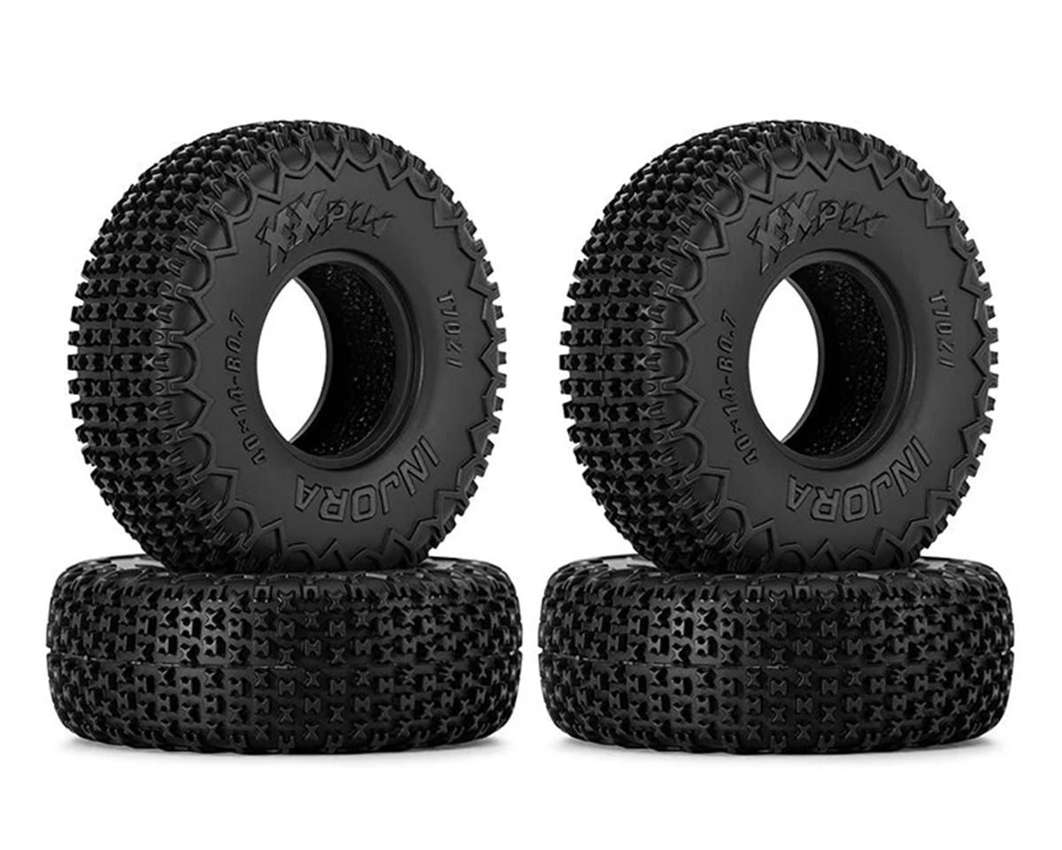 T7021  Injora Axial SCX30 0.7" XHX Pin Micro Rock Crawler Tires (4) (40mm OD) (S5) w/Foam Inserts