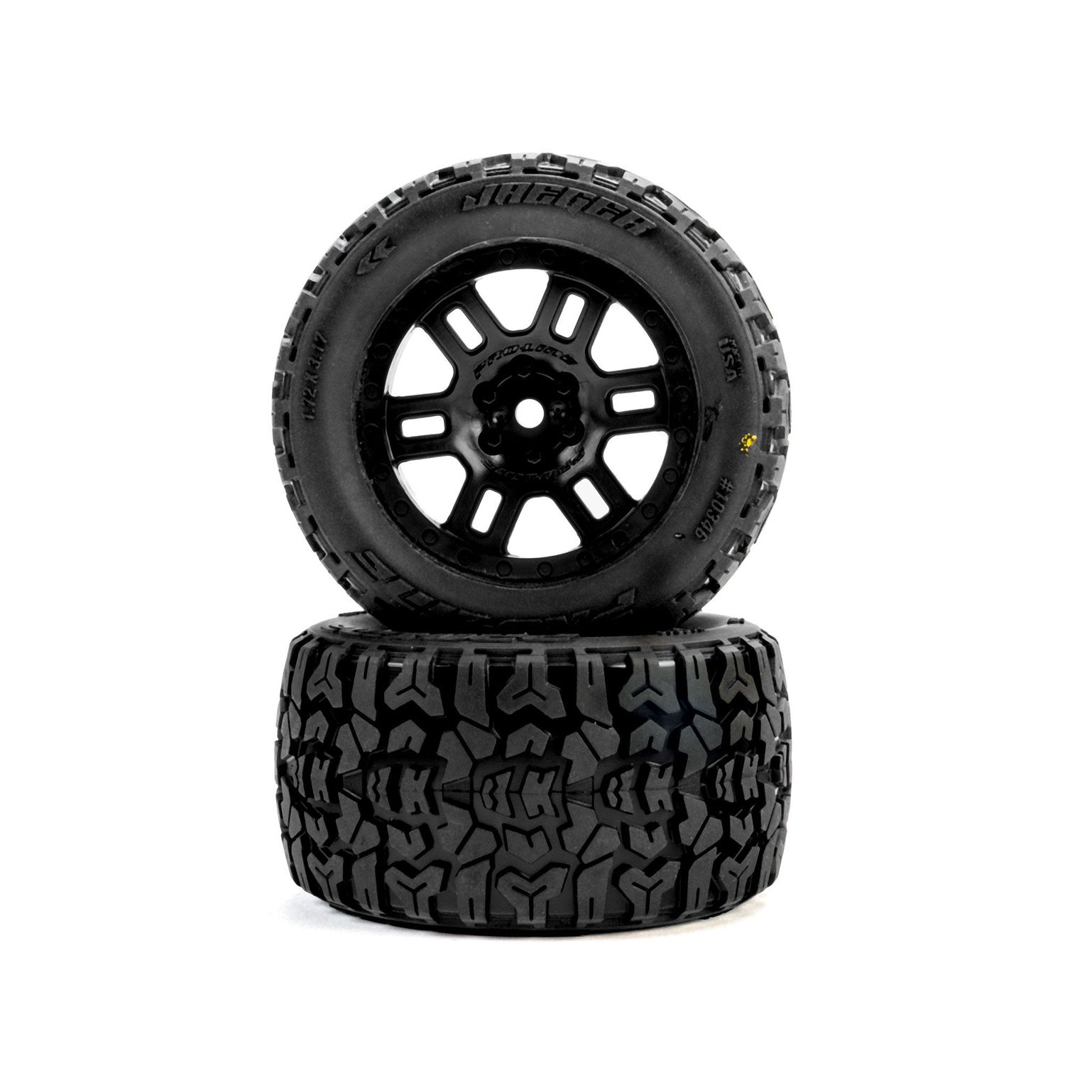PRO1034610 Jaeger F/R MT Tires MTD 12mm Black Split Six (2) for ARRMA Mini KRATON