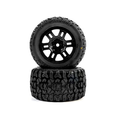PRO1034610 Jaeger F/R MT Tires MTD 12mm Black Split Six (2) for ARRMA Mini KRATON
