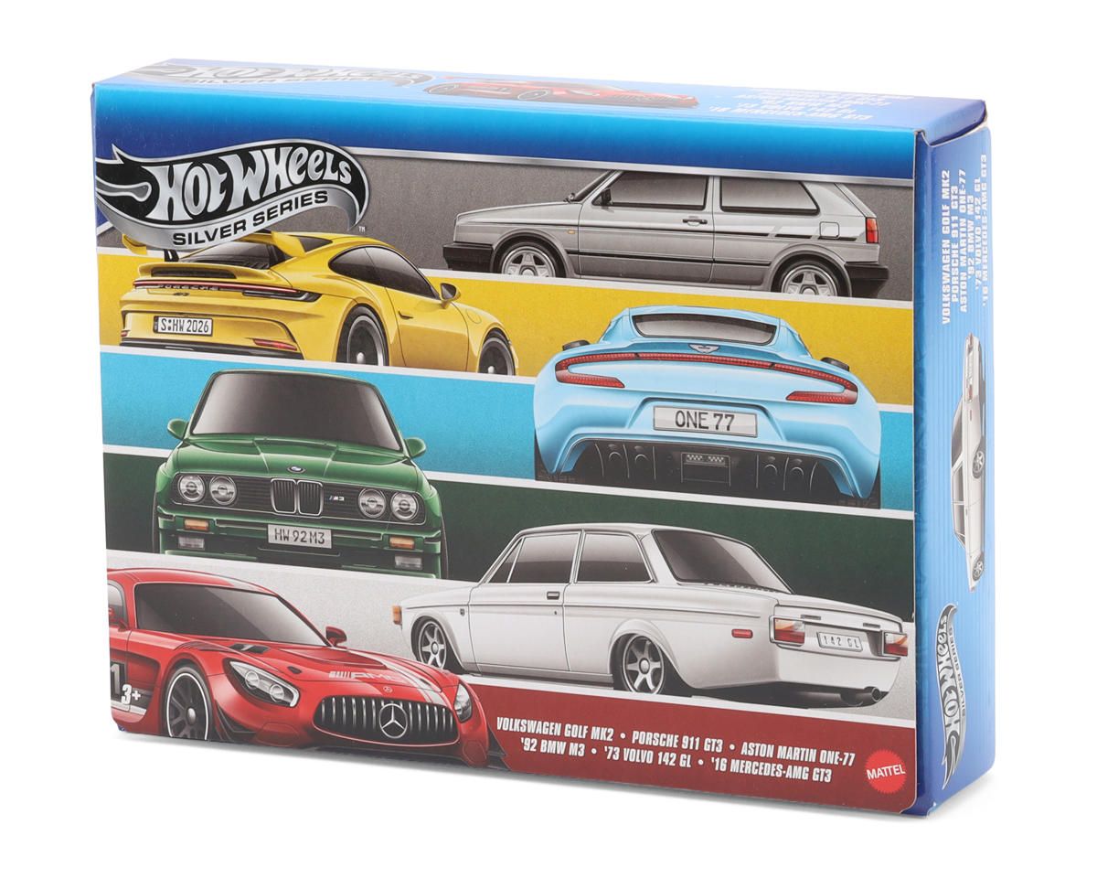 MTTJLB25 Mattel Hot Wheels® Silver Series™ Euro Style 1/64 Diecast Vehicles Multi-Pack Assortment (6)
