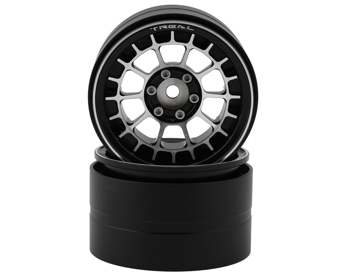 X002YF7CH9 Treal Hobby 2.2" Type-A Aluminum 1/10 Rock Crawler Beadlock Wheels (Black) (2) (115g ea) *