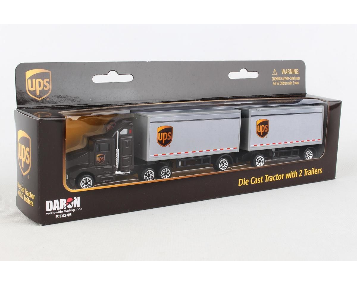 Daron Worldwide Trading UPS Die Cast Tractor and 2 trailers