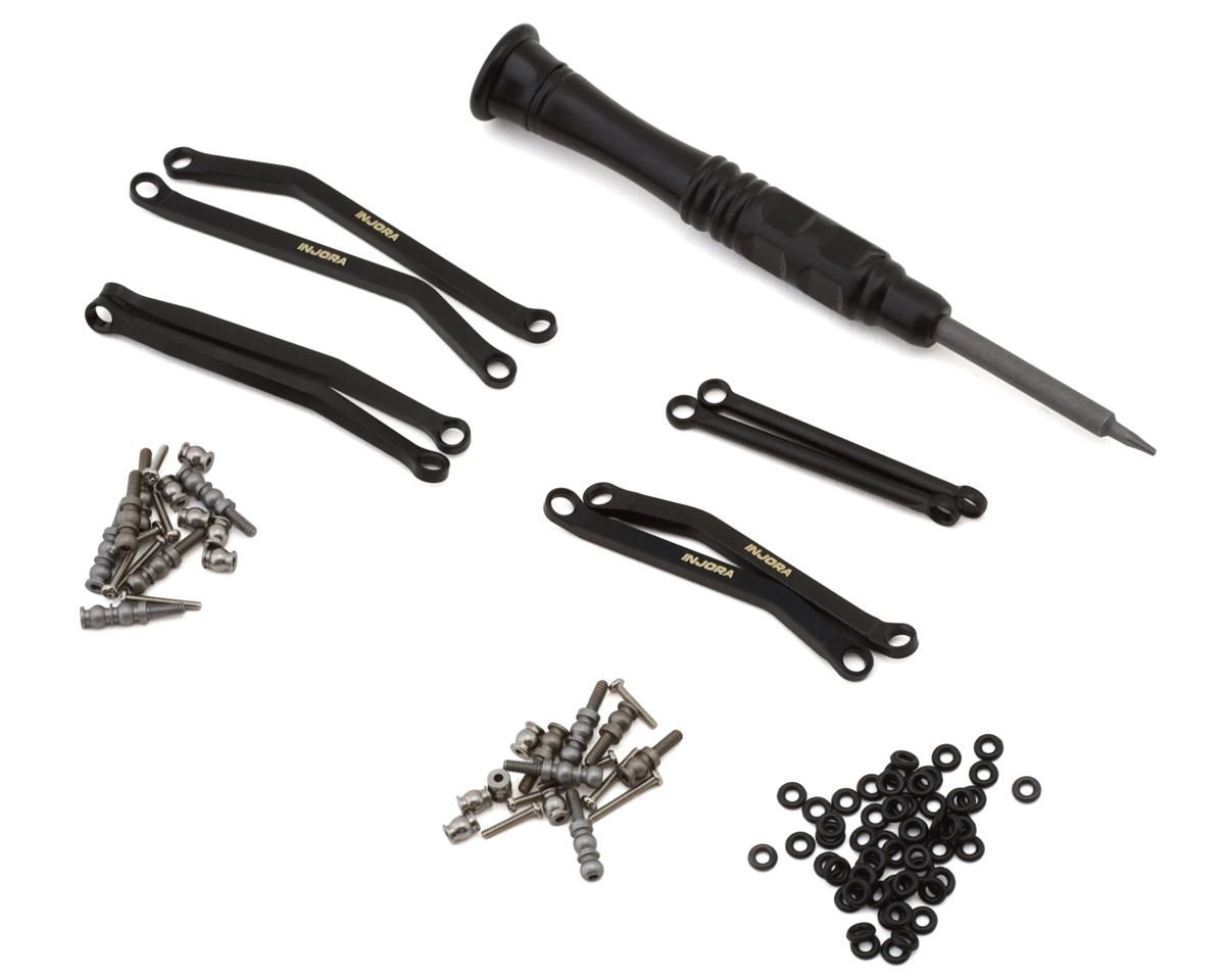 INJSCX30-02BB Injora Axial SCX30 Brass High Clearance Suspension Links Set (Black) (14g) (Bronco/Wrangler)