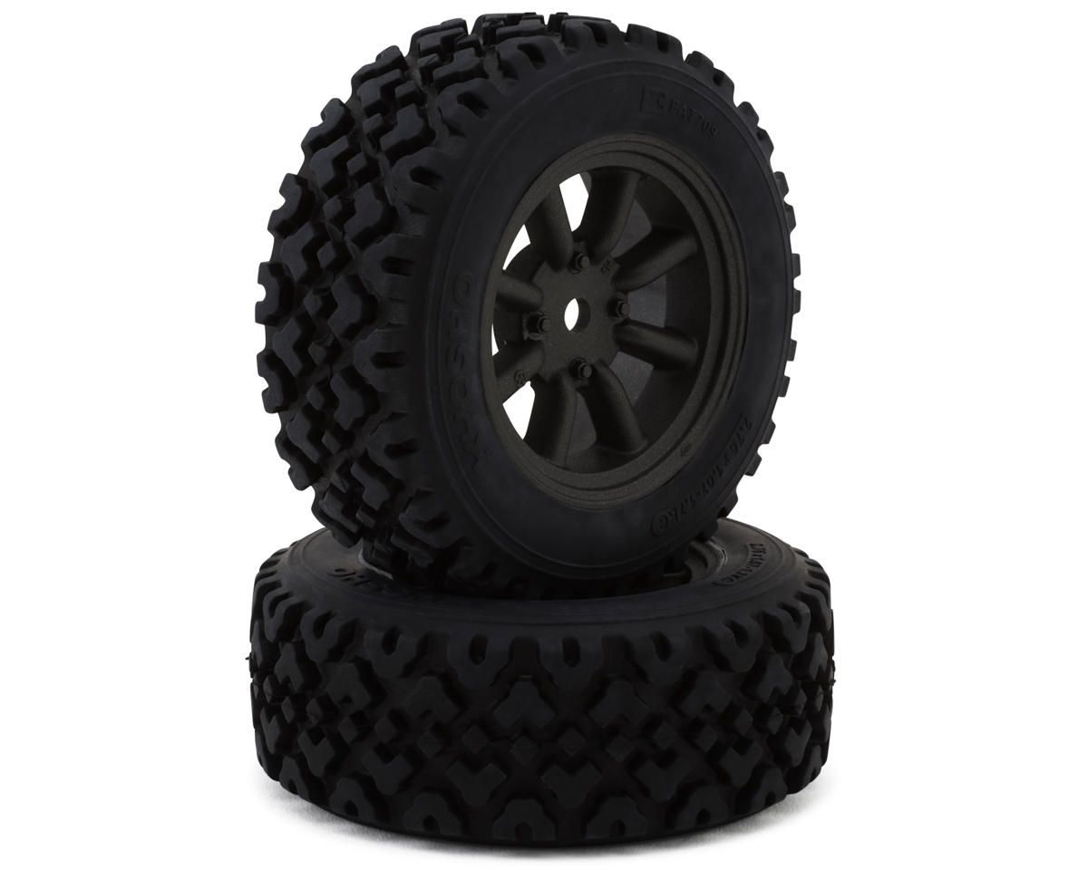 FATH709BKM Kyosho FZ02-R Vintage Rally Pre-Mounted Tires (2) (Medium) w/12mm Hex &amp; 8-Spoke Watanabe Wheels