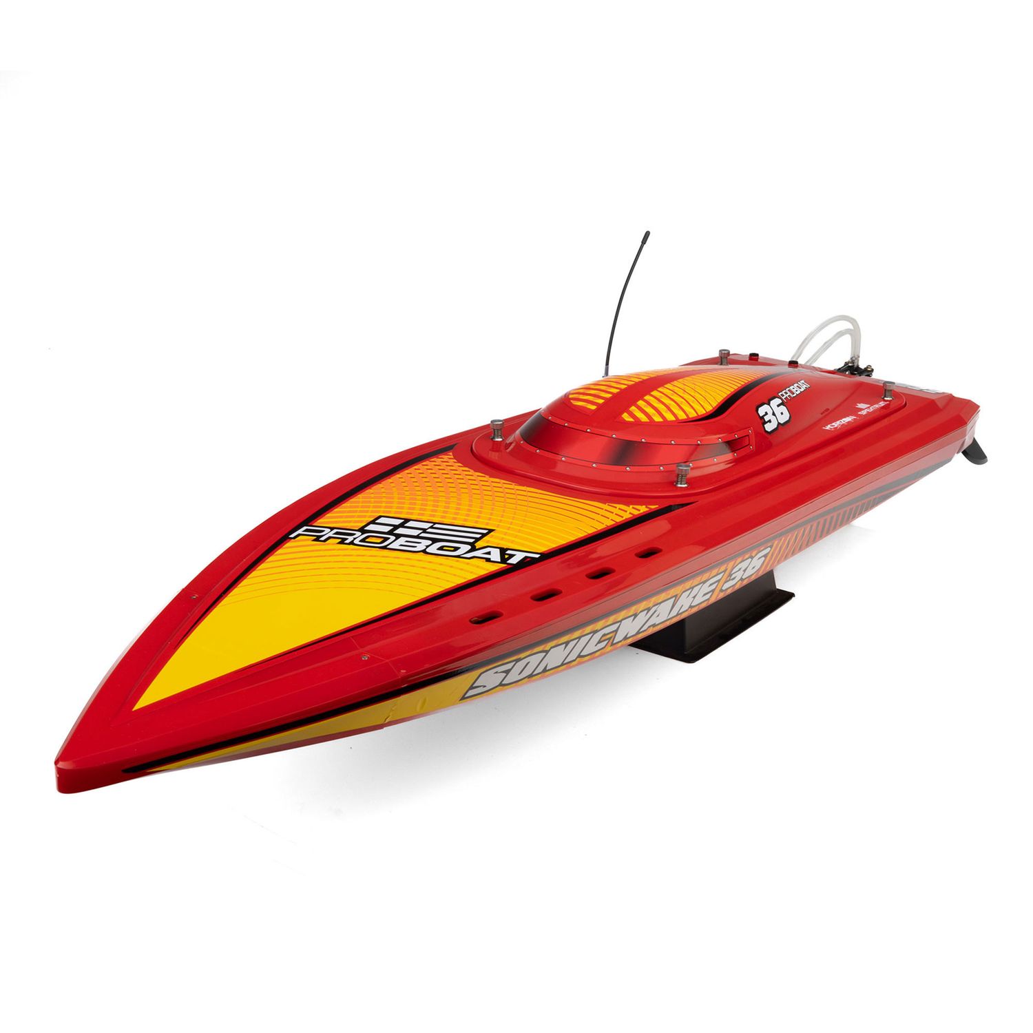 Pro Boat Sonicwake 36" V3, Self-Righting V-Hull Boat RTR, Red Hull