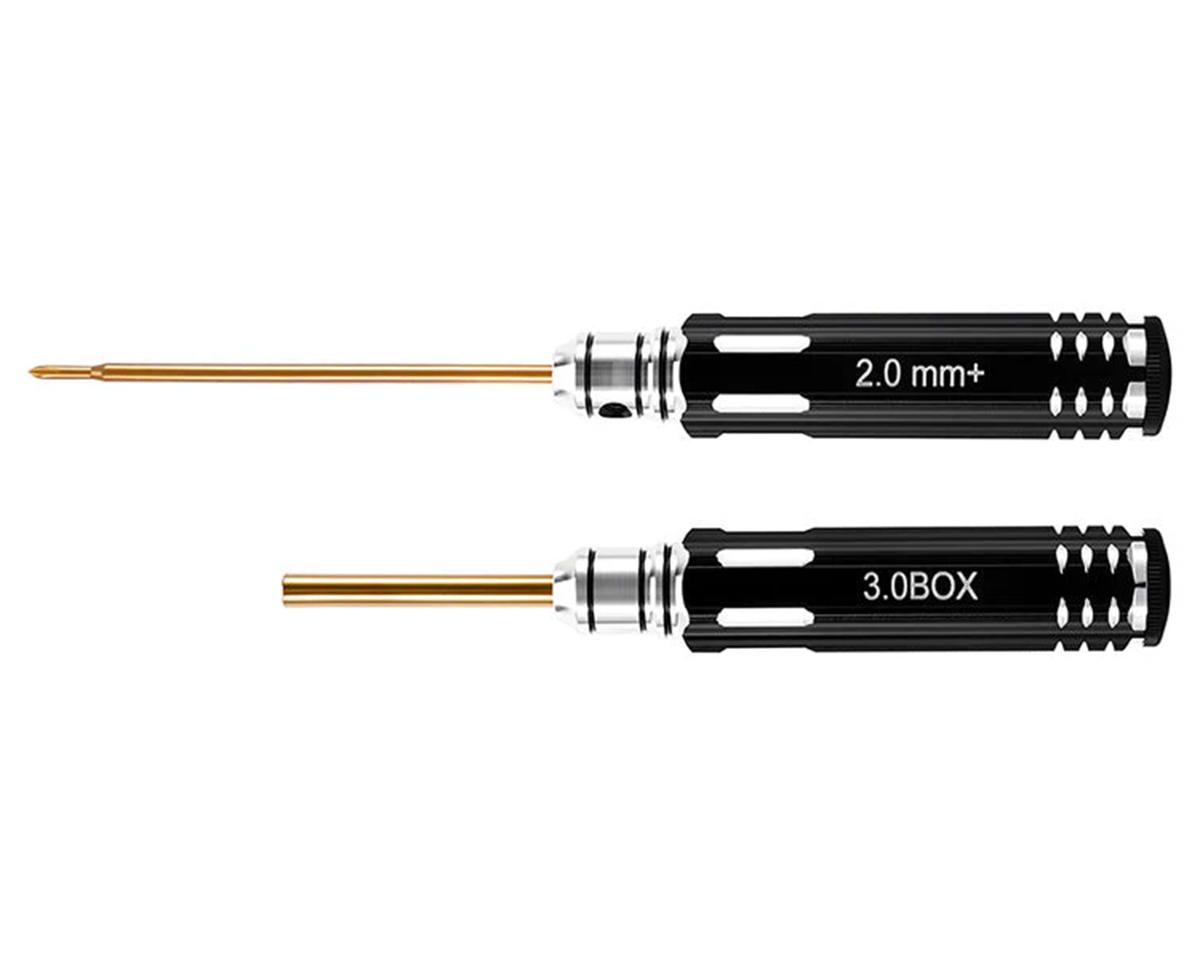 INJTOOL-LSD63-64 Injora Axial SCX30 Aluminum 2-Piece Metric Screwdriver &amp; Nut Driver Tool Set (2mm Phillips/3mm Nut)