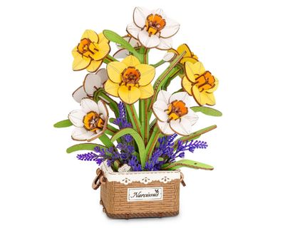 Robotime Wooden Bloom Craft Narcissus DIY Flower Bouquet 3D Wooden Model Kit