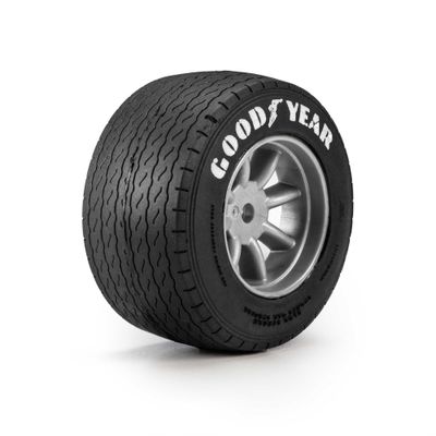 PRO1036410 Goodyear Blue Streak VTA Rear Tires Mounted 8mm Gray Wheels (2) for Losi NASCAR Racecar
