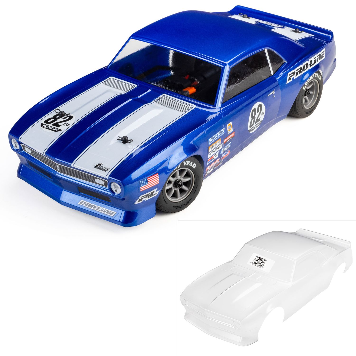 PRO372717 Pre-Cut 1968 Chevy Camaro Clear VTA Body: Losi NASCAR