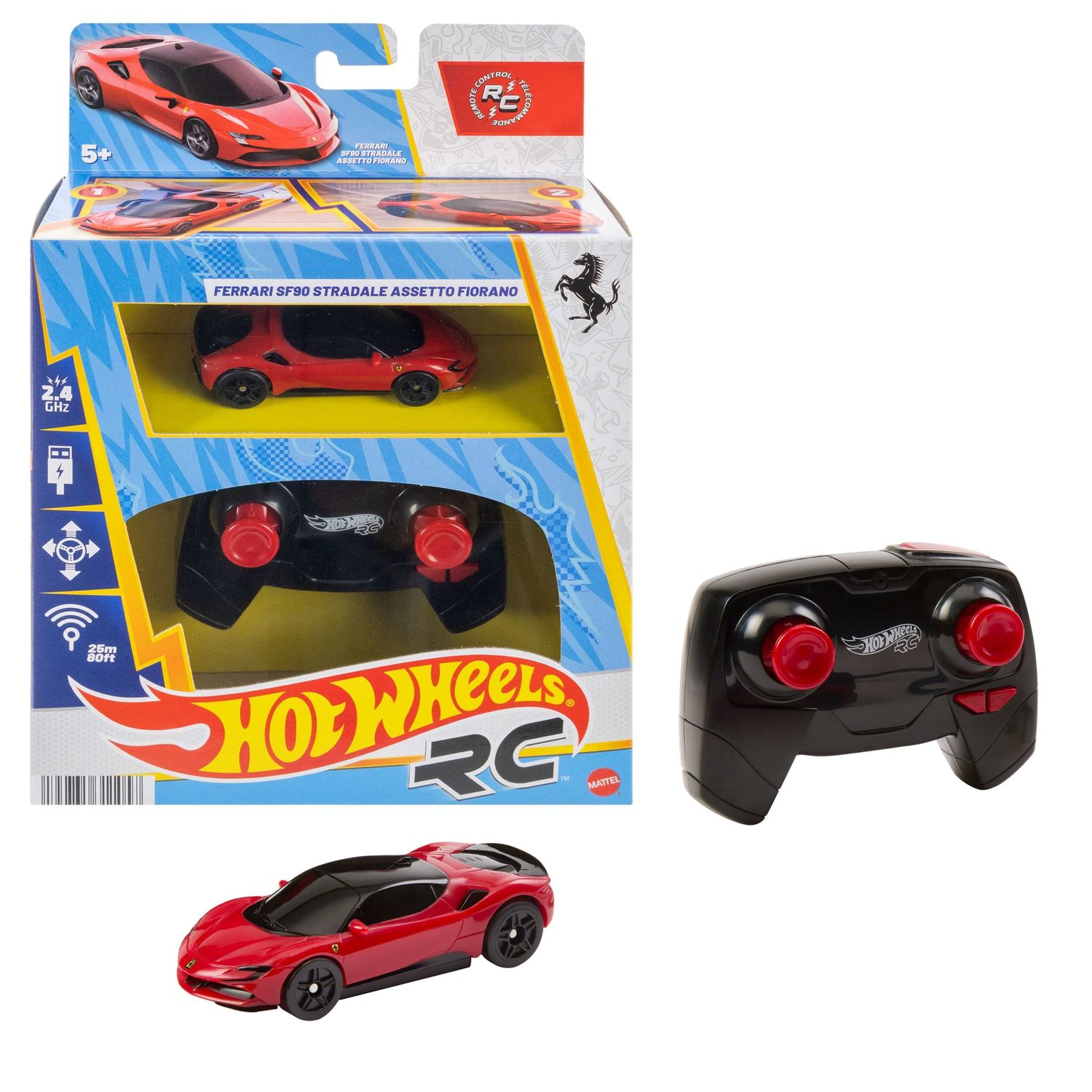 MTTJGD09 Mattel Hot Wheels® RC™ 1/64 Ferrari SF90 Stradale Assetto Fiorano Car (Red)