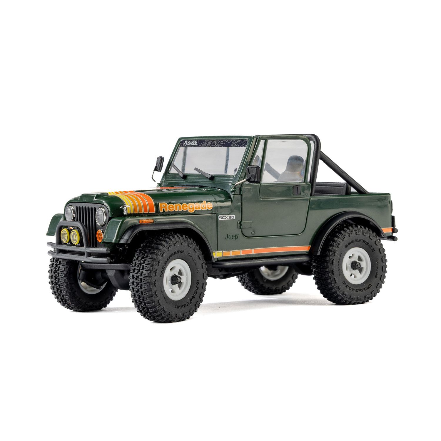 AXI-3273T2 1/30 SCX30 Jeep CJ-7 Renegade 4X4 RTR Brushed Rock Crawler (Battery &amp; Charger Included), Green