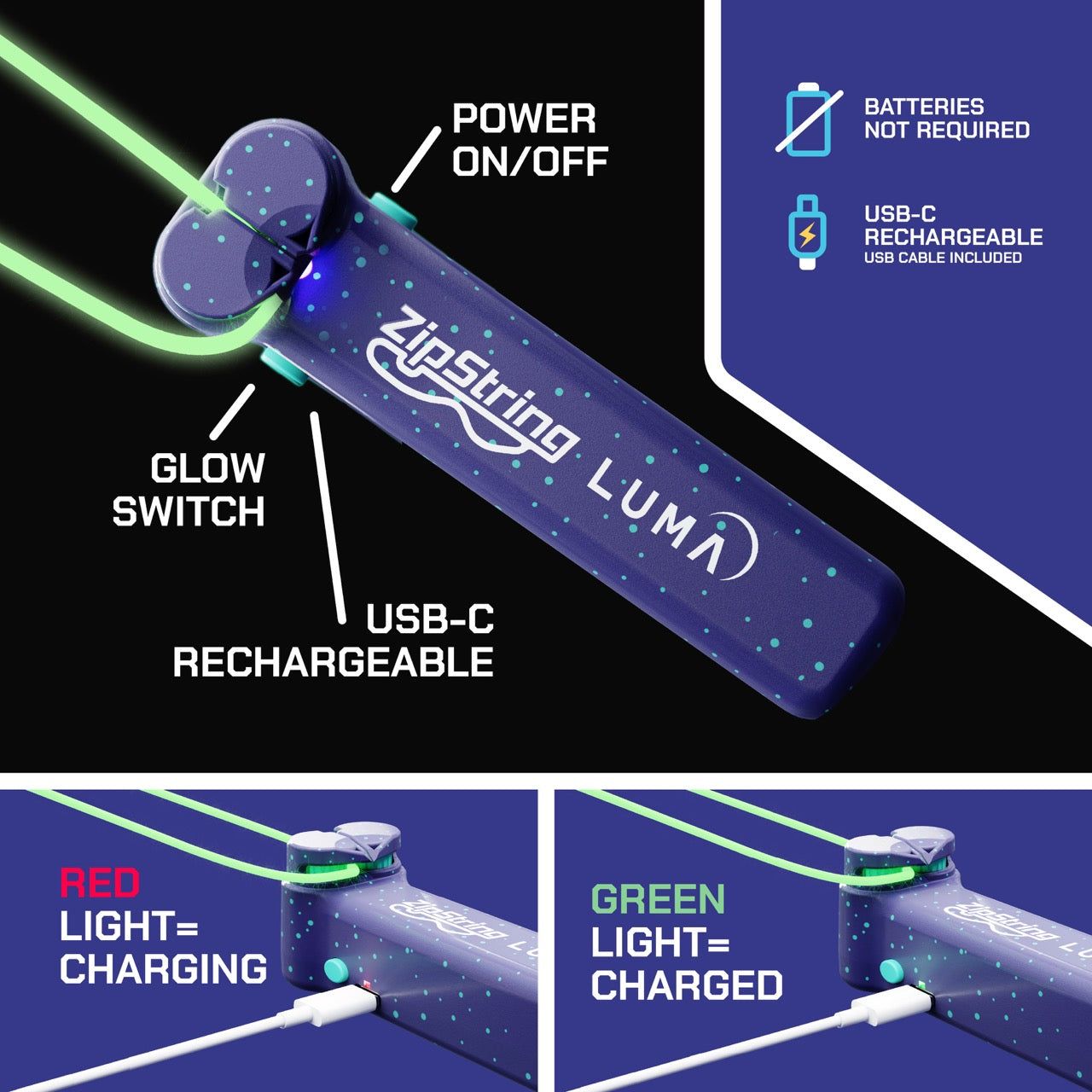 LU-V3-04 ZipString Luma Purple Ultra-Glow (Retail Try Me)