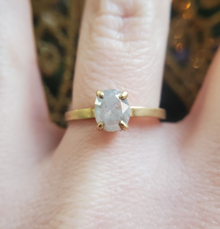 Jennifer Dawes 18k Yellow Gold 1.21 carat Cushion Opaque Diamond Engagement Ring