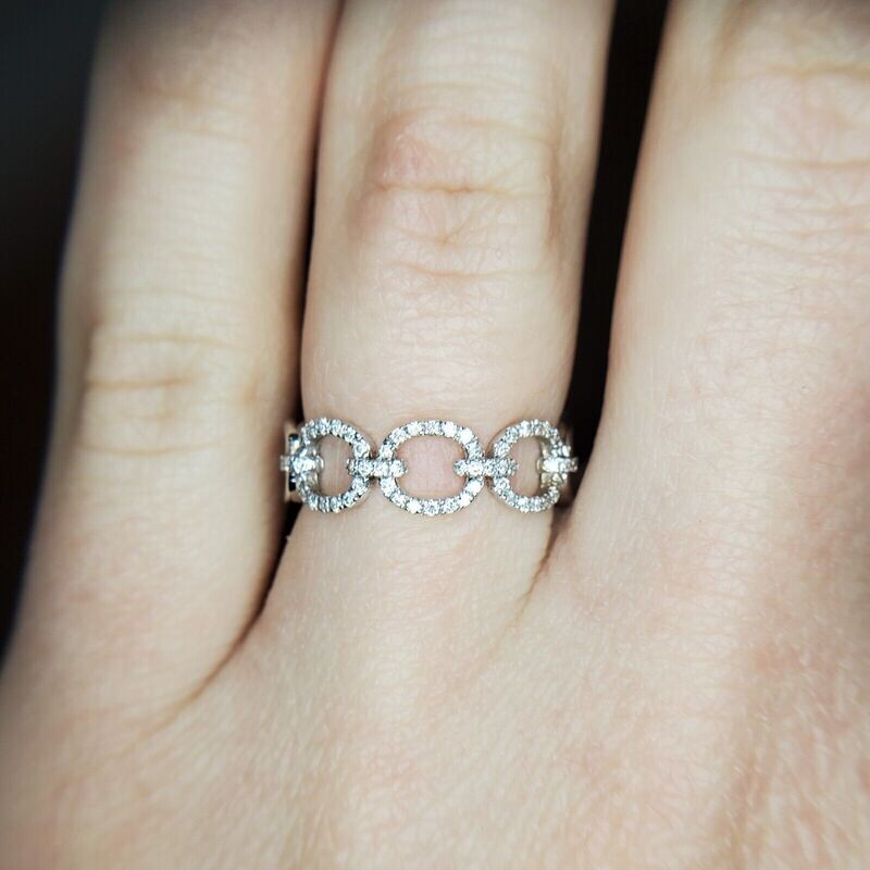 14k White Gold Contemporary Diamond Band