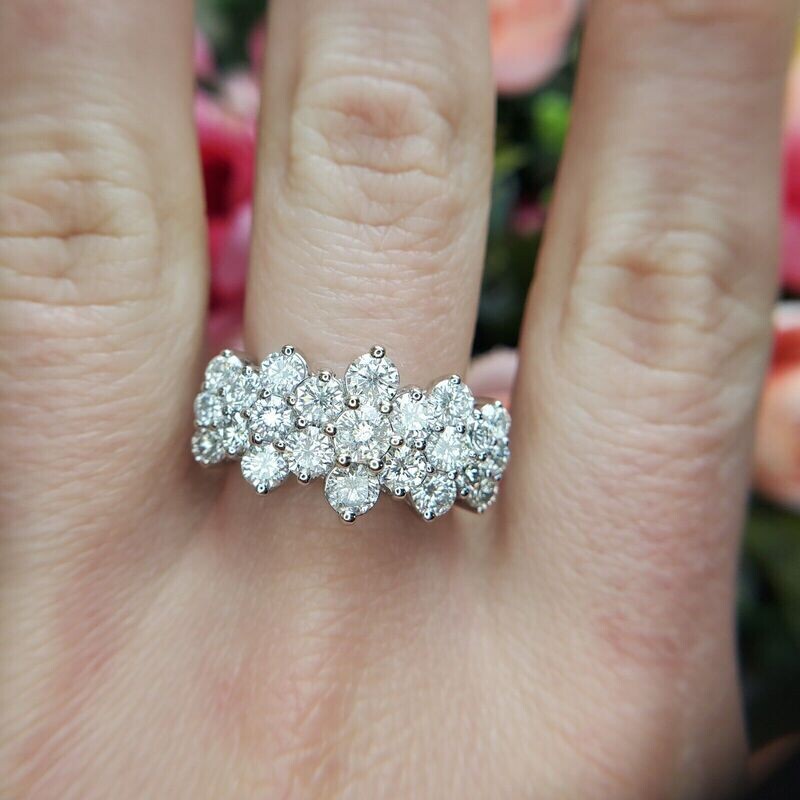 14k Natural Diamond 3.35ctw Cluster Fashion Ring