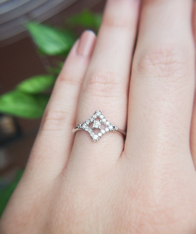 14k White Gold 0.32ctw Natural Diamond Fashion Ring
