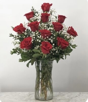 Dozen Roses Arrangment