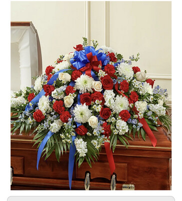 Red White And Blue Casket Spray