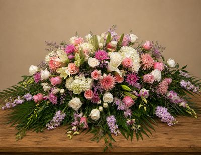 Pretty Pastels Casket Spray