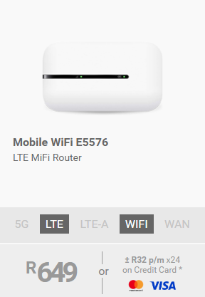 Mobile WiFi E5576-A LTE MiFi Router