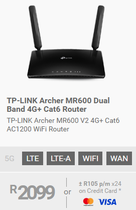 TP-LINK Archer MR600-A Dual Band 4G+ Cat6 Router