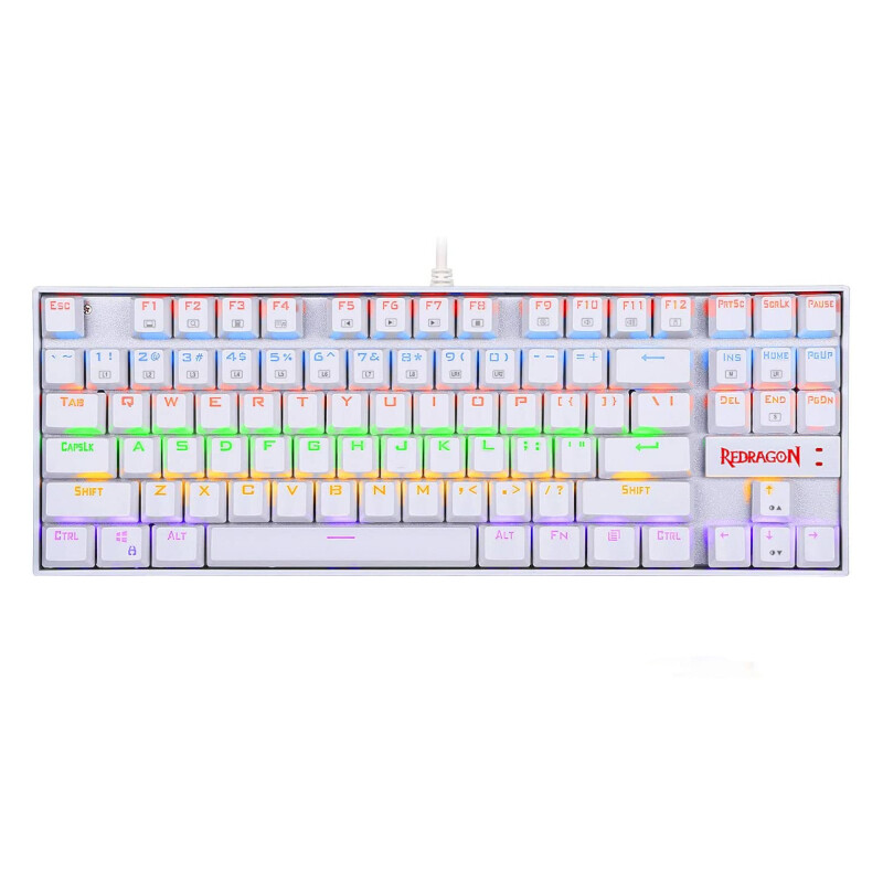 REDRAGON KUMARA Mechanical 87 Key RGB Backlit Gaming Keyboard – White