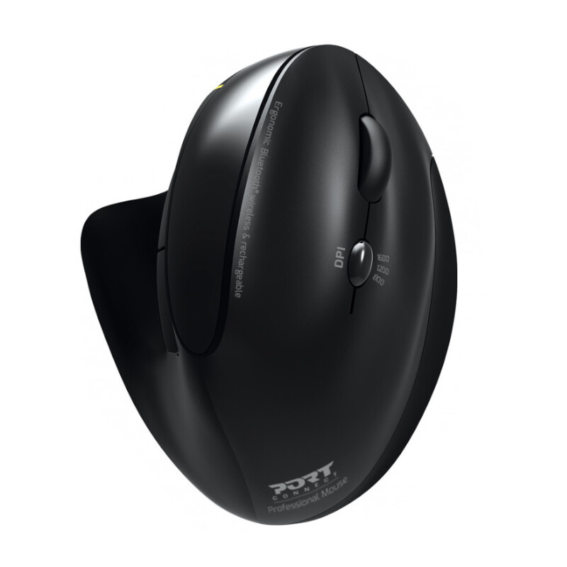 Port Connect Wireless Rechargeable Ergonoc Mouse Bluetooth – Black - Unboxed