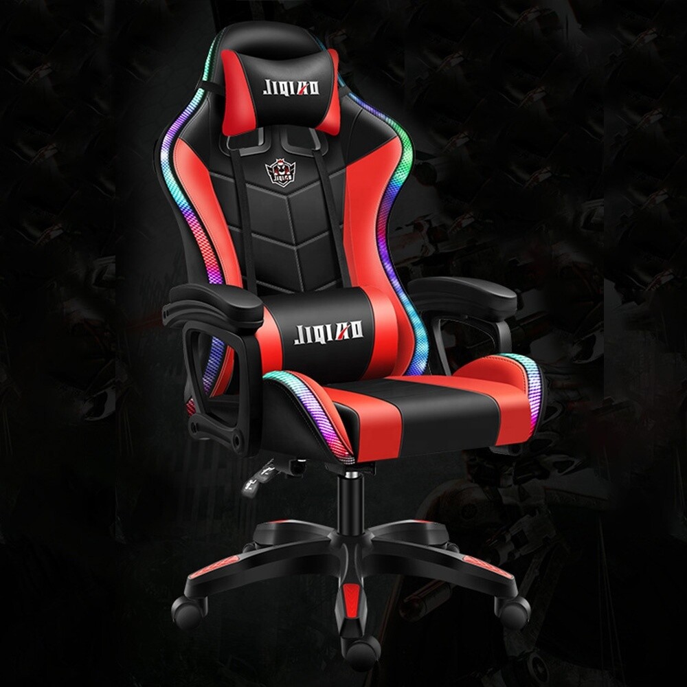 Ultimate Gaming Experience: Massage, RGB LED, and Footrest - Red Gaming Chair for Office and Computer Use