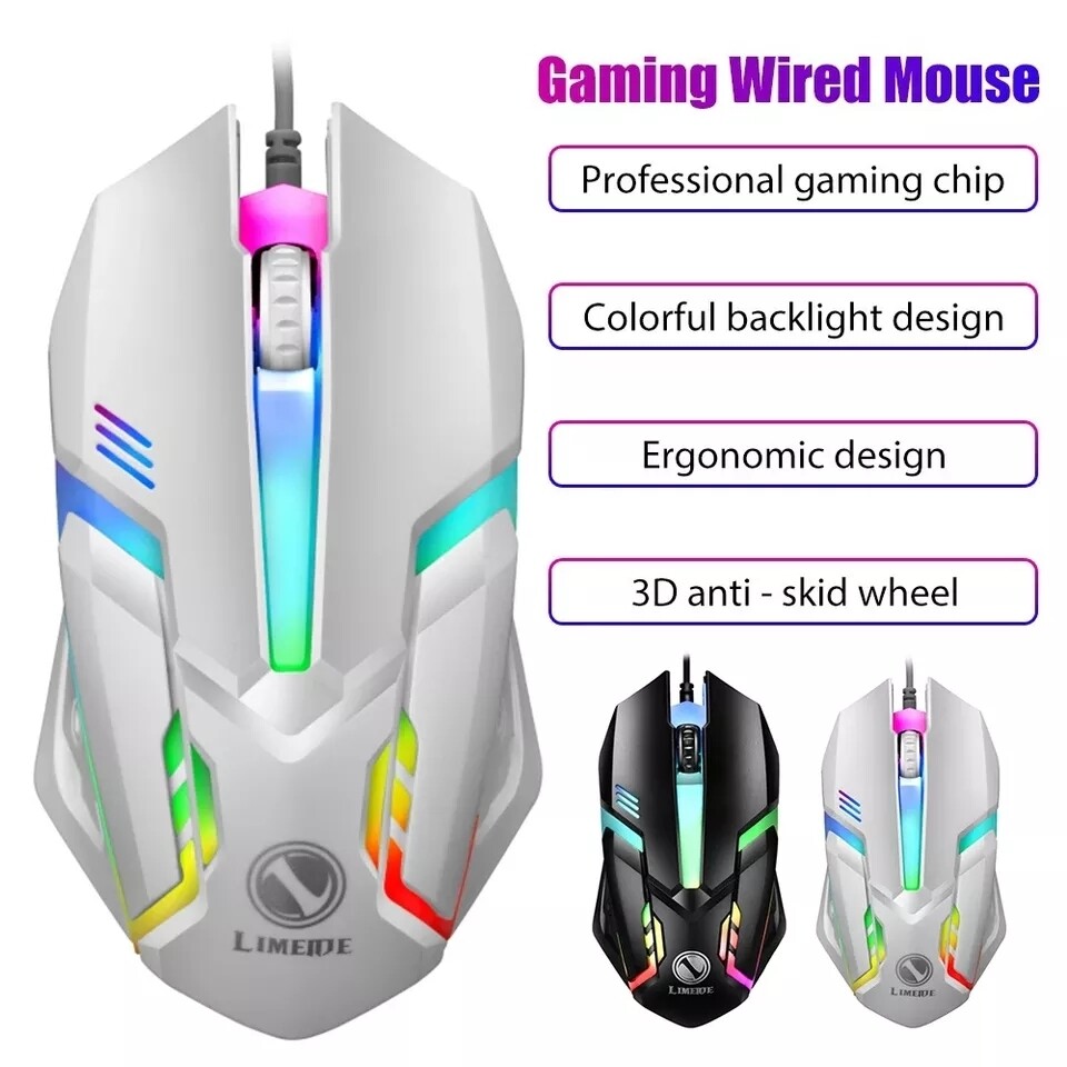 Limei S1 E-Sports Gaming Mouse: Backlit LED, USB Wired, Silent for Laptop/Desktop Gaming and Office Use