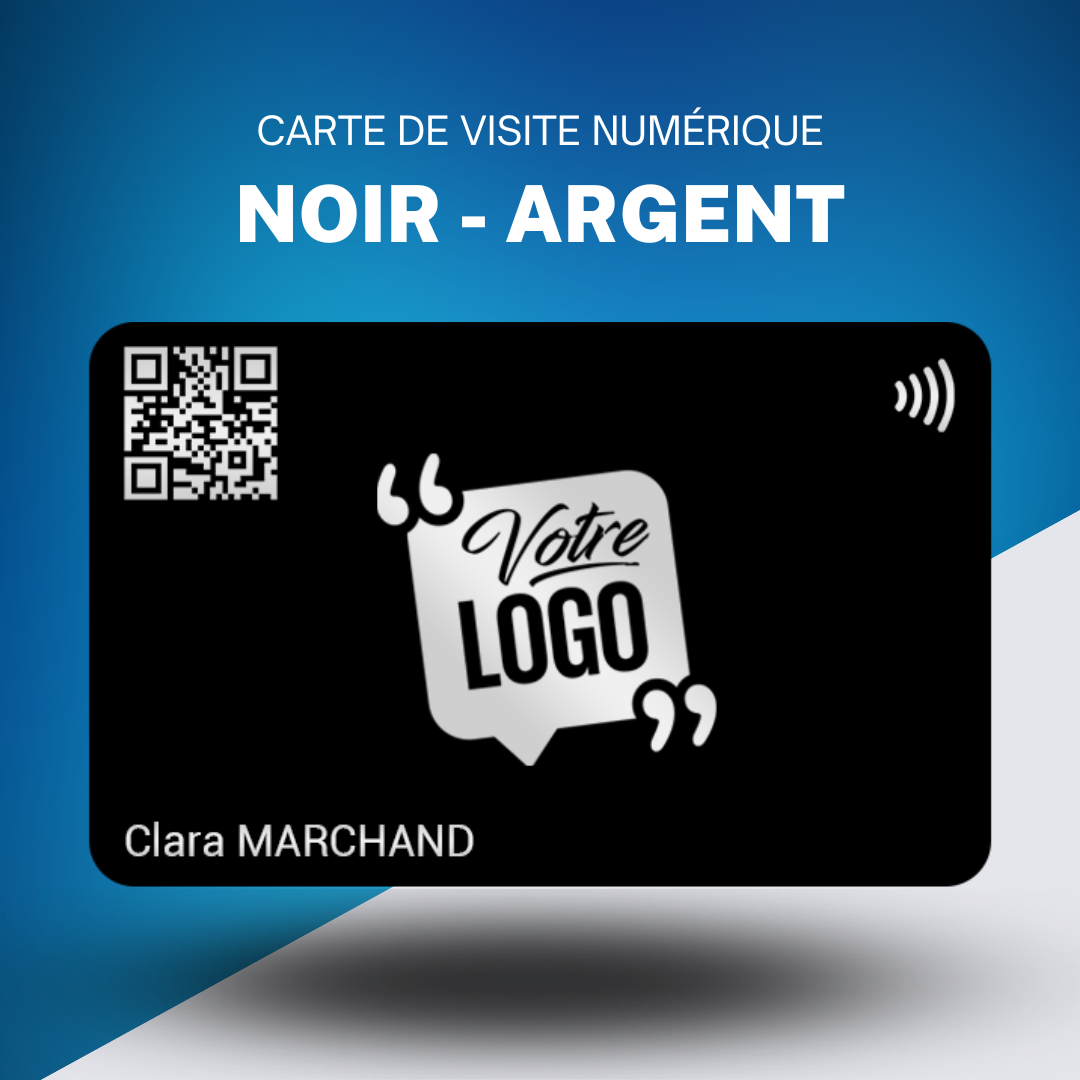 Carte de visite avec Logo Argentée