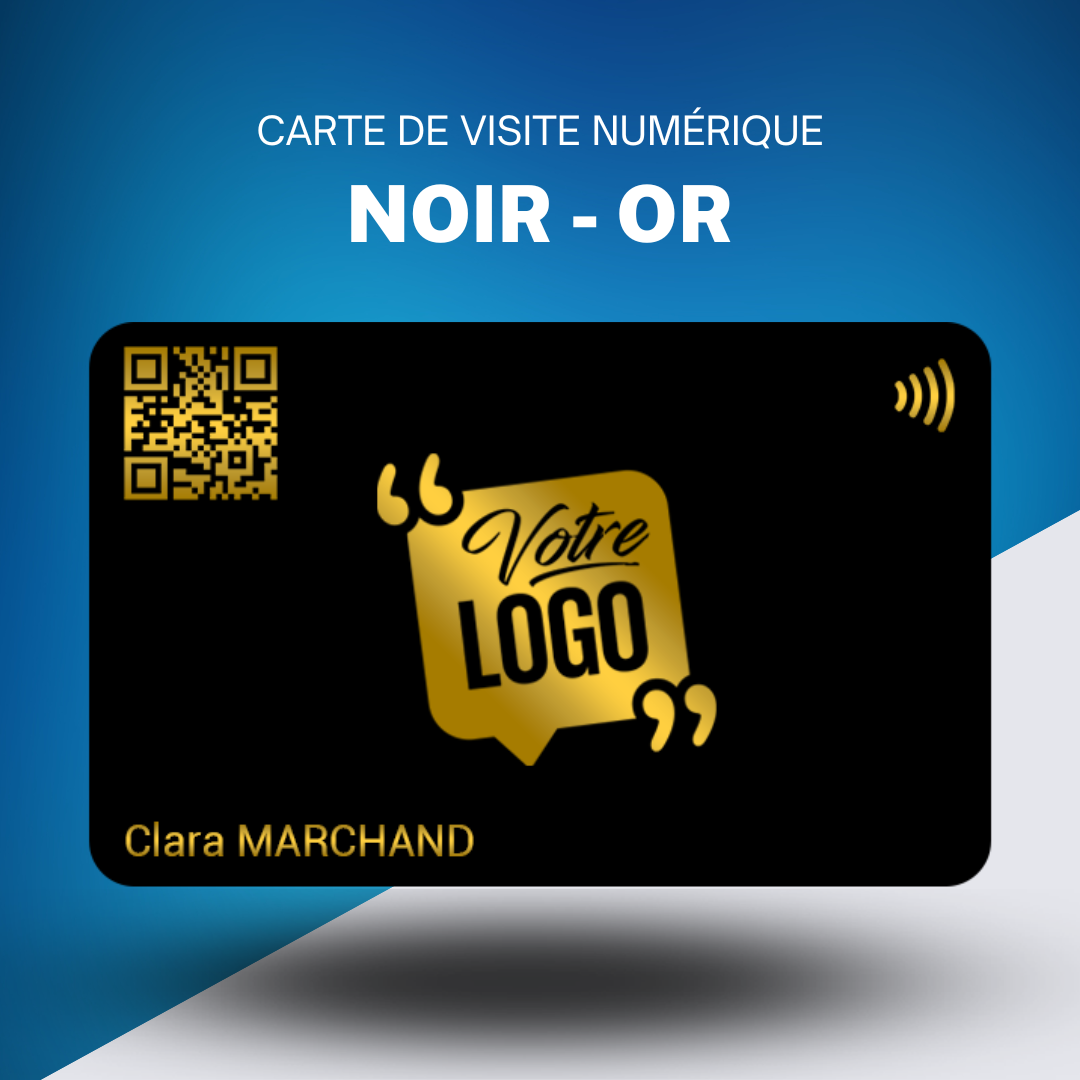 Carte de visite numérique Noir - Métallique Or