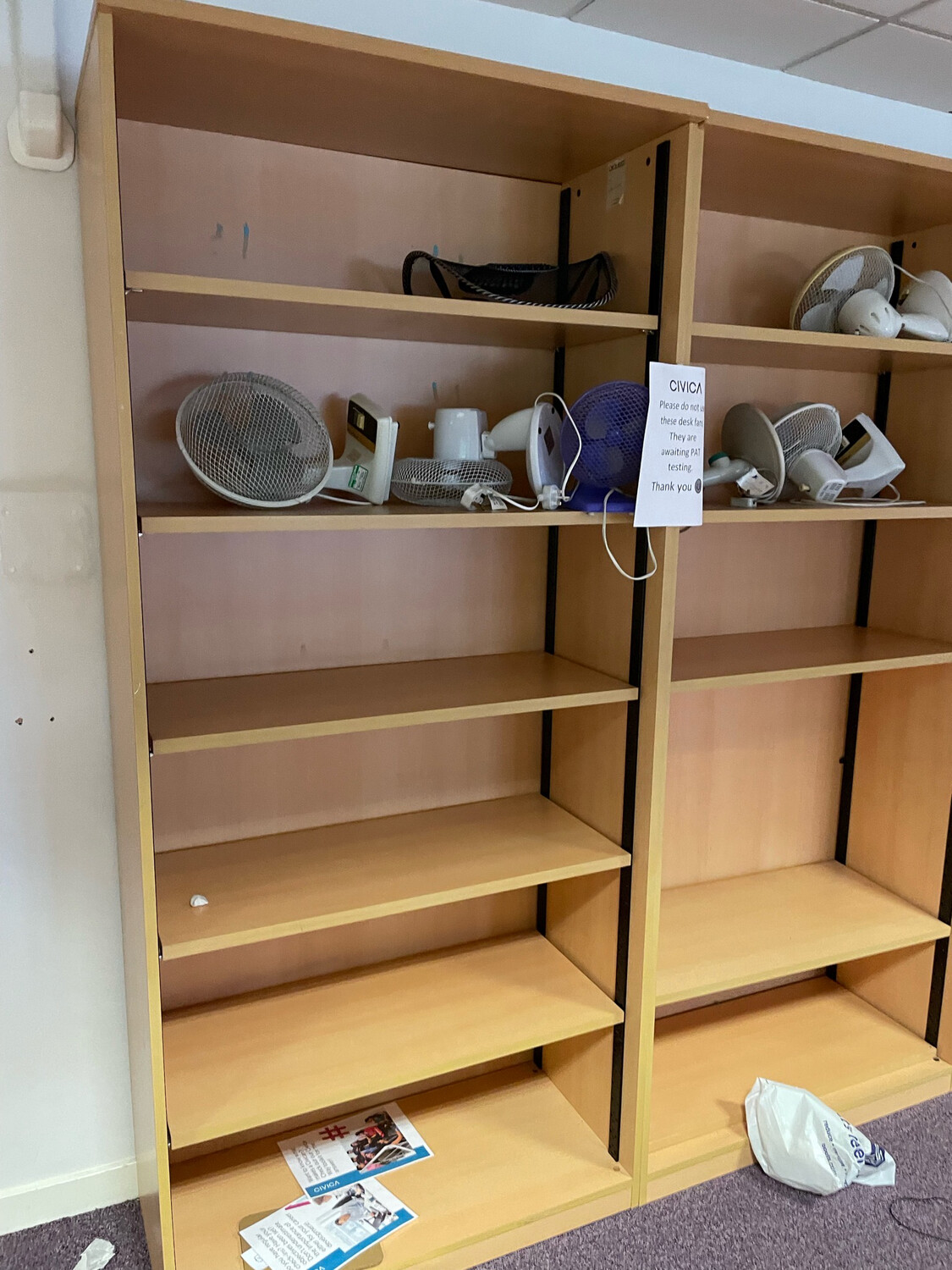 Bookcase 225cm height 
100cm wide 
48cm depth