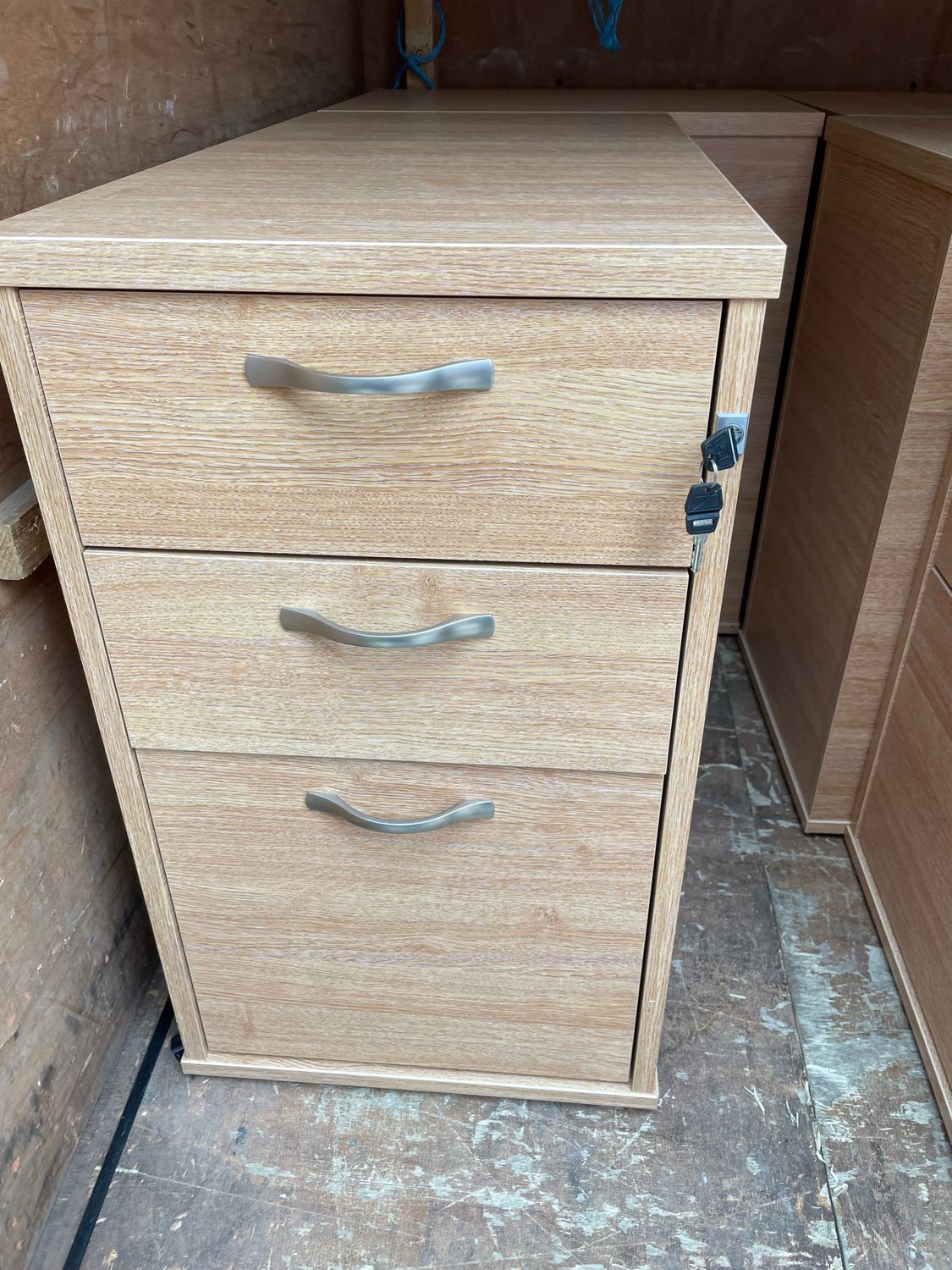 Desk Height Pedestal 80cm Deep In Oak