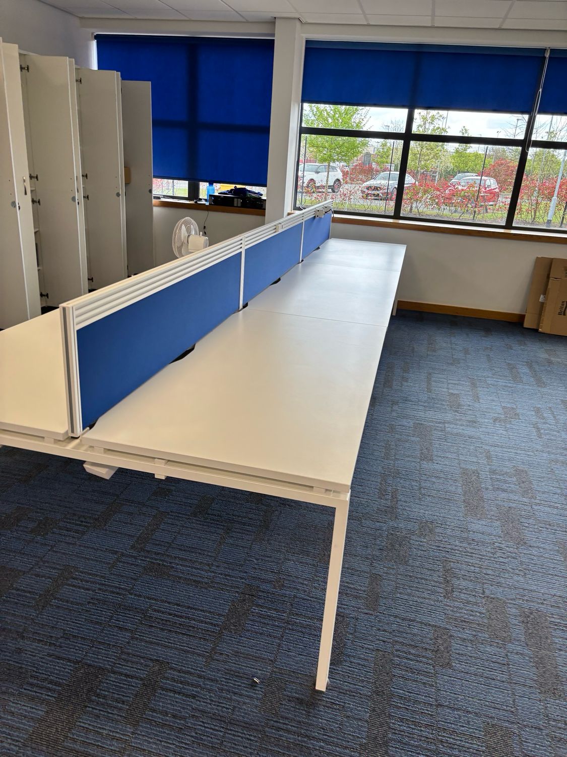 Pod Of Six Desks With Partitions And Cable Management (4.2m X 1.2m )