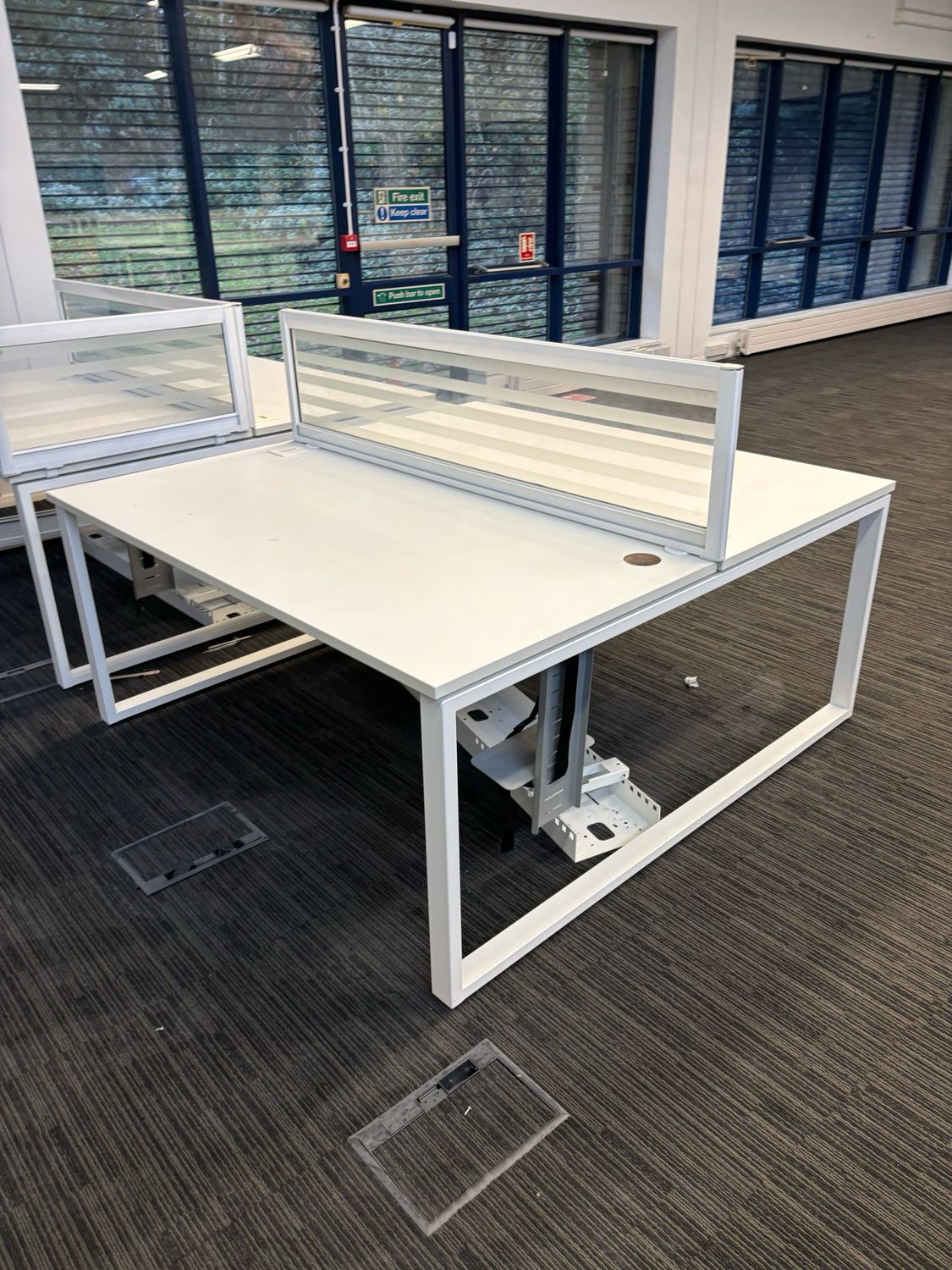 Two Person Desk Comes With Grey Partition