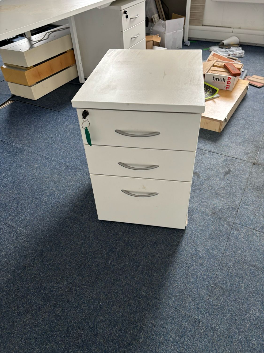 Under Desk White Pedestal