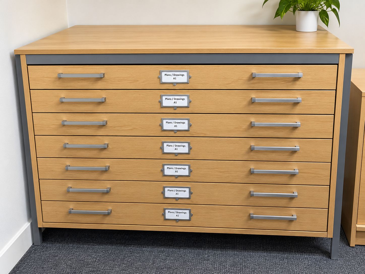 A1 Plan Chest – 8 Drawer Oak Office Storage Cabinet