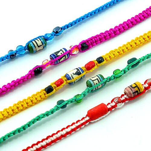 Macrame Friendship Bracelets with Ceramic Beads- Dozen