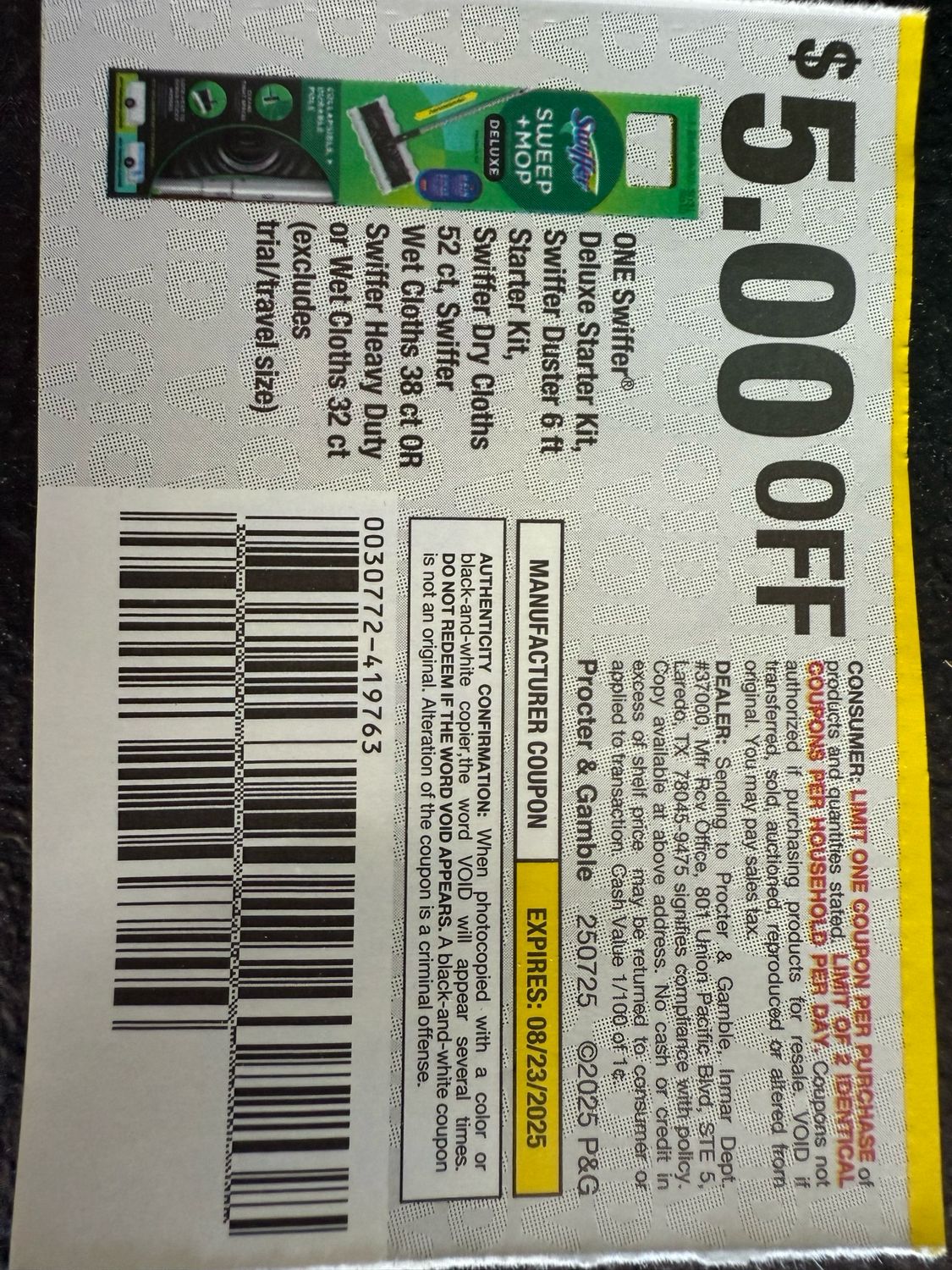 Eight $5/1 Green Swiffer Q Shipped With Stamps