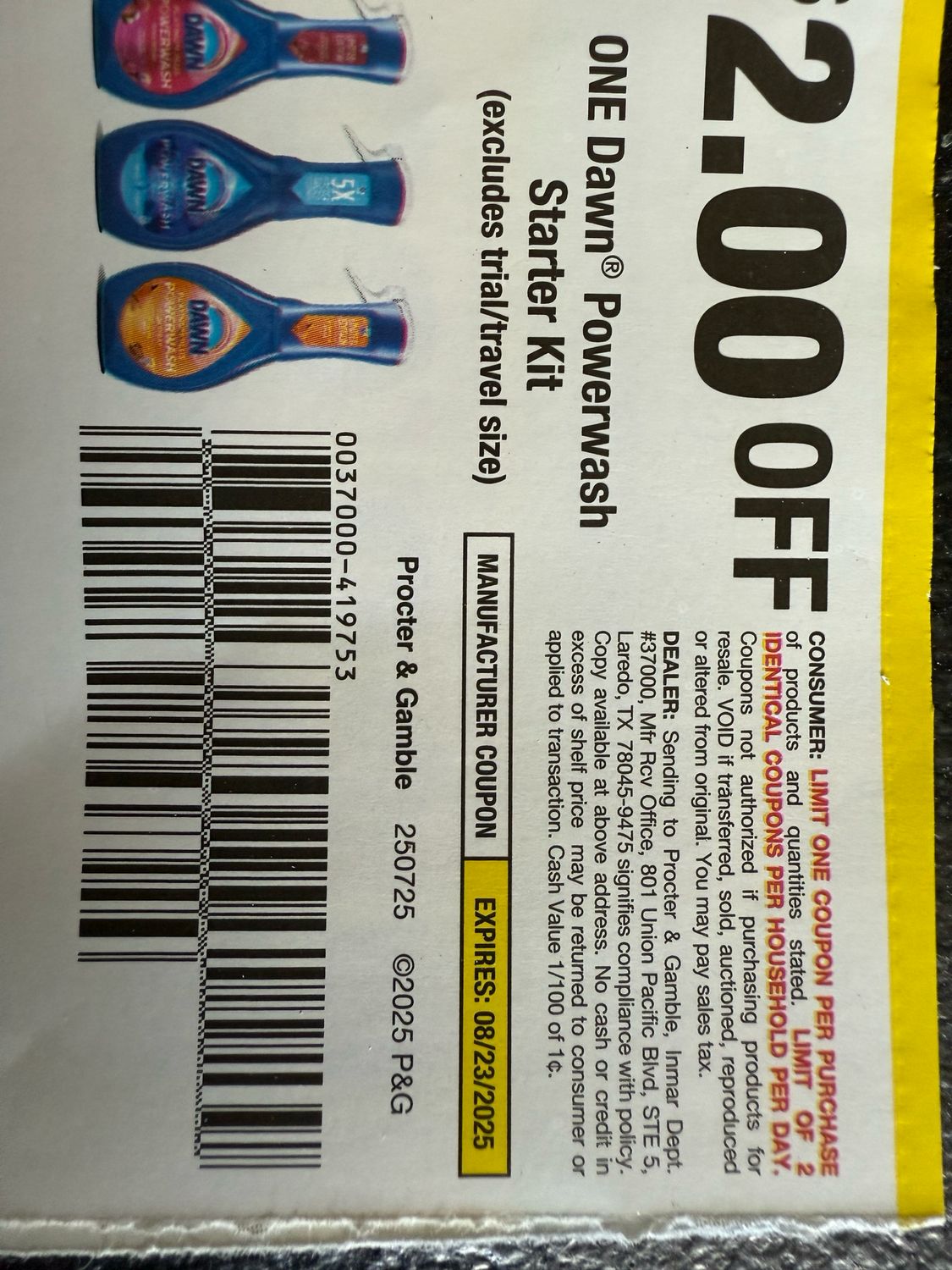 Eight $2/1 Dawn Spray