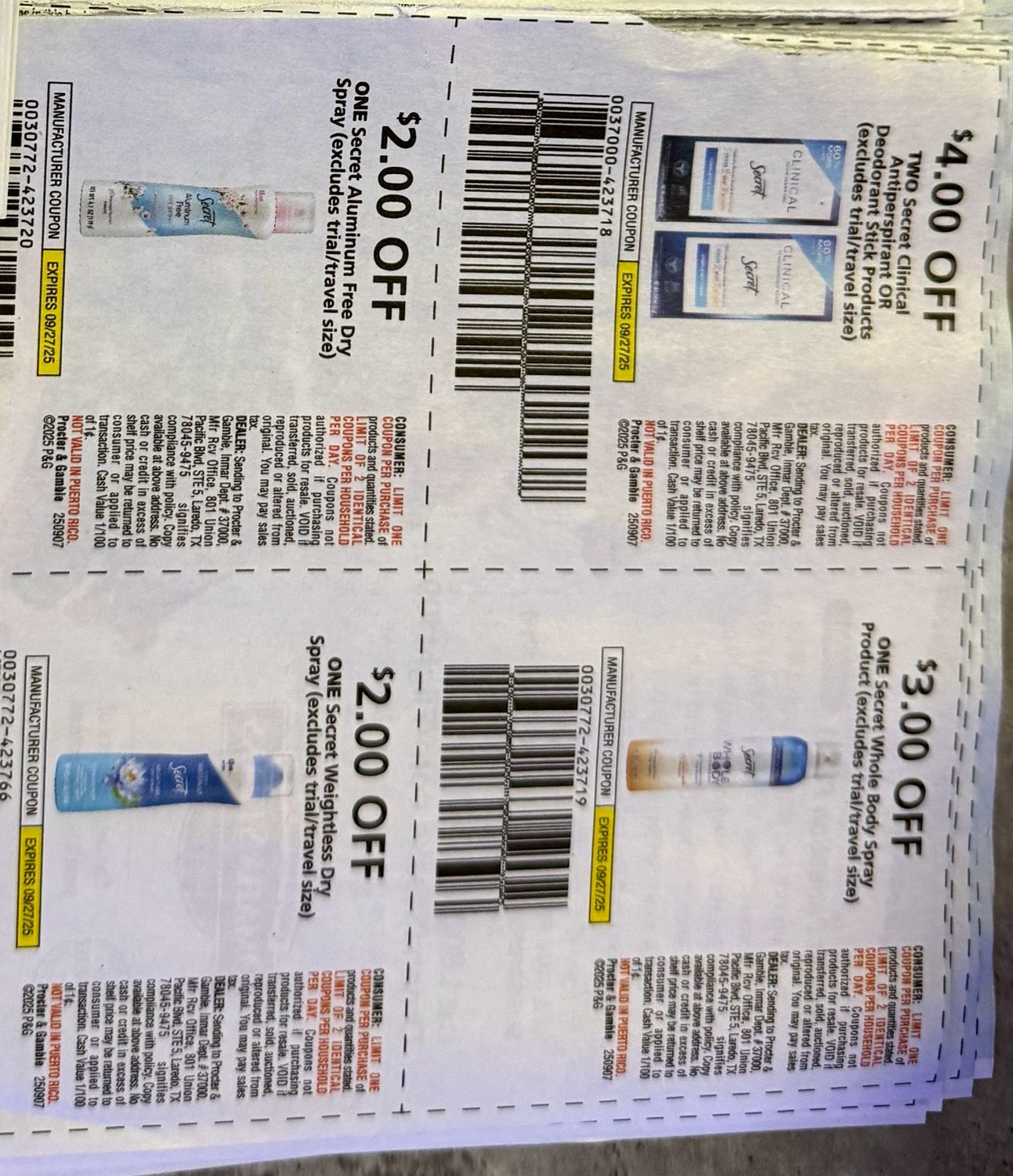 $4/10 deo Strips Shipped W Stamps Exp 9/27