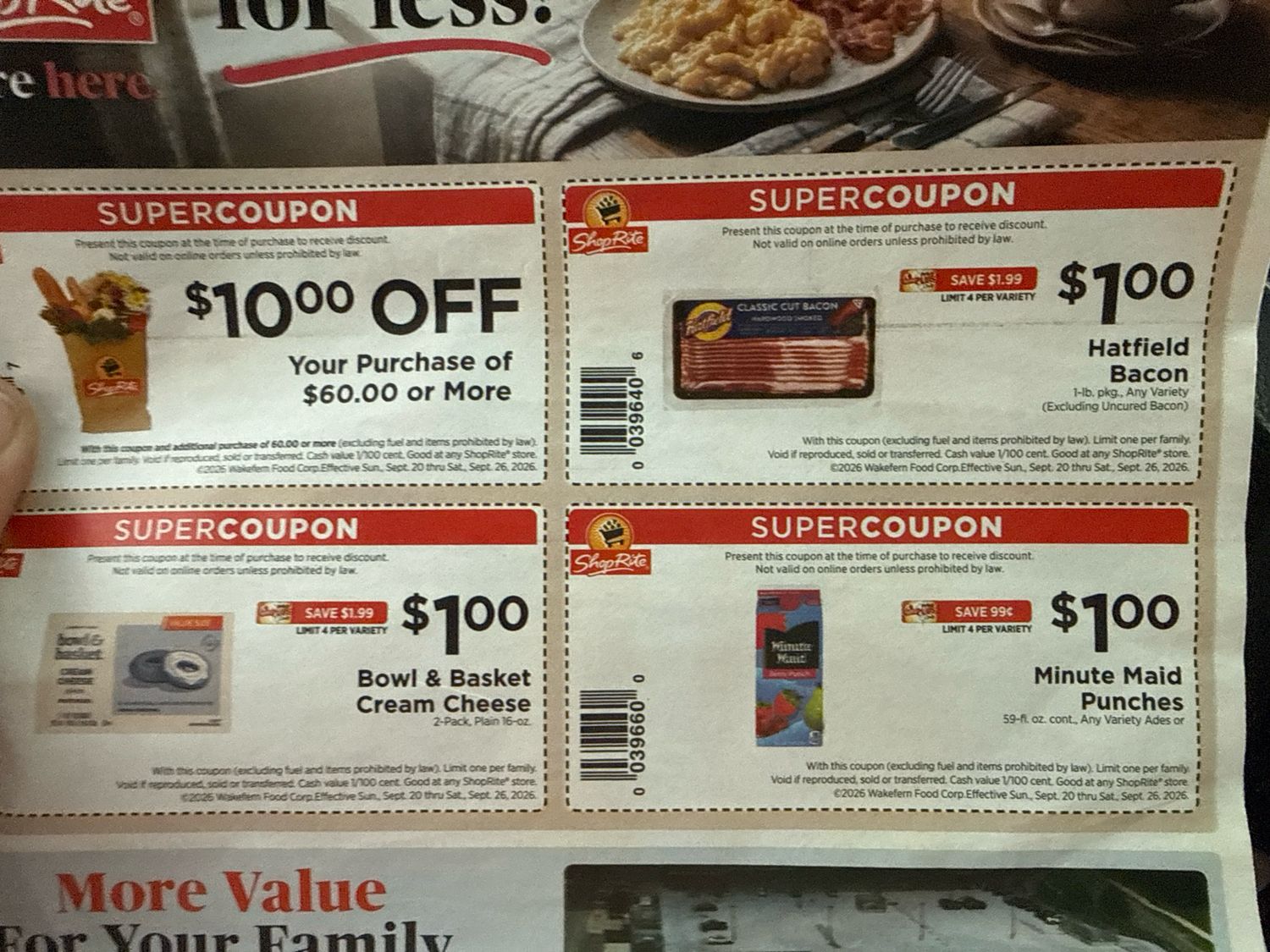 (1) ShopRite Super Q Sheet